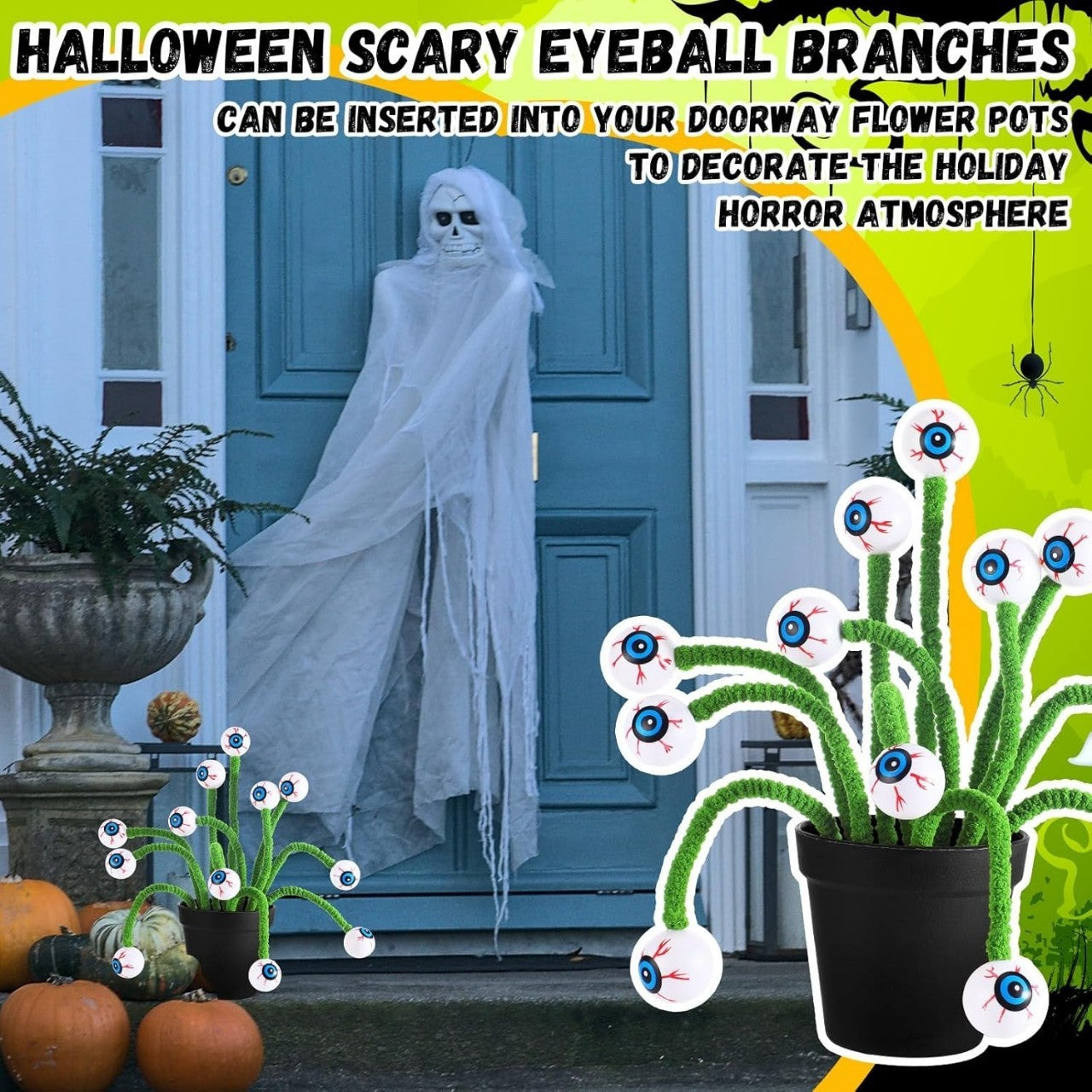 Halloween Three-dimensional Eye Beads Twig Cutting Bouquet Creative Funny Decoration - Dazzling Beauty Solution