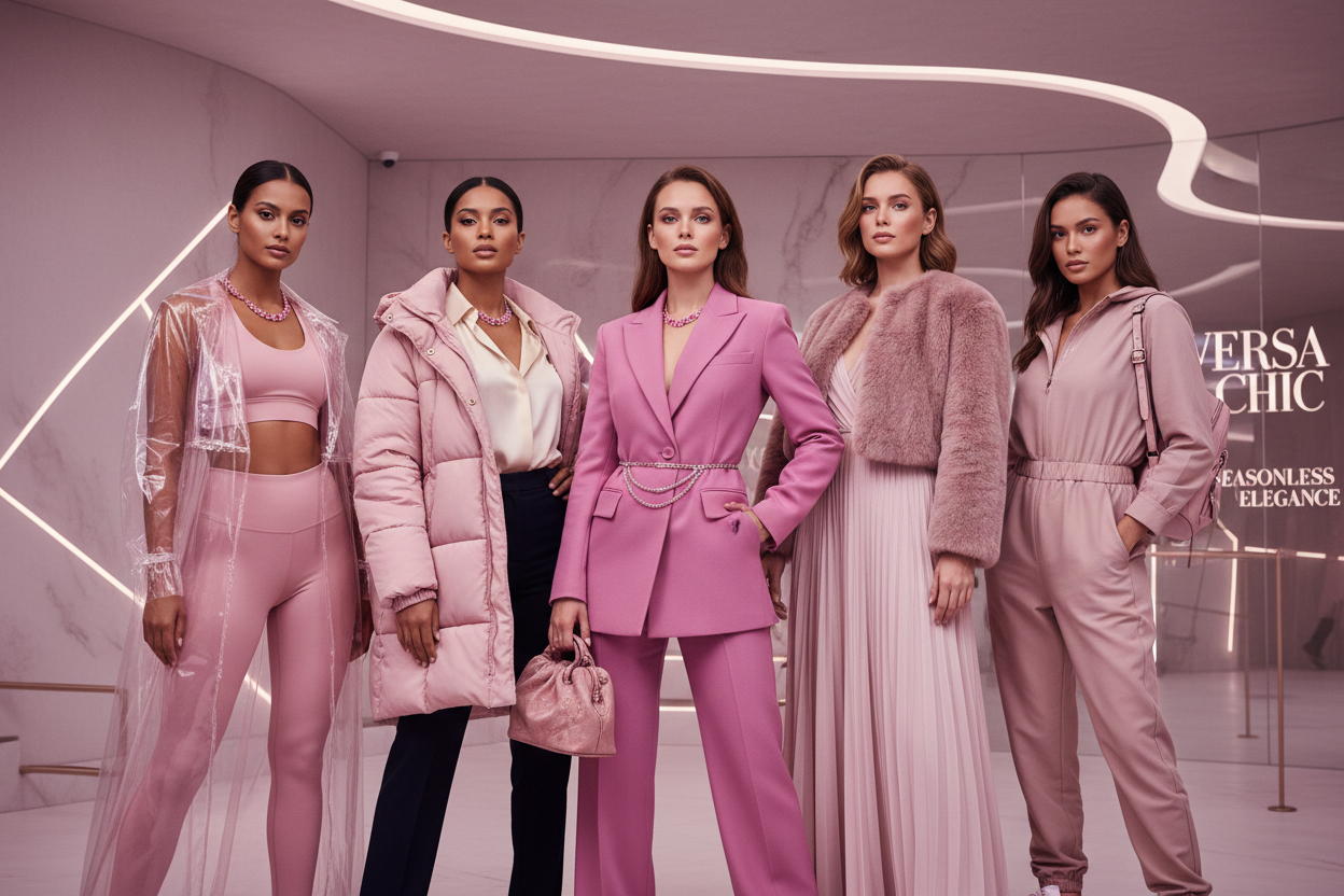 Let do mix of sporty,winter, formal pink 