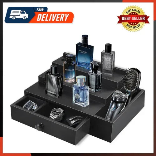 3-Tier Cologne Organizer with Velvet Lining - Dazzling Beauty Solution