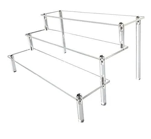 3 Tier Clear Acrylic Display Riser Organizer - Dazzling Beauty Solution